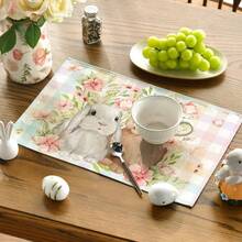 1/2/4/6/8/300 Pcs Luxury Placemat Set, Featuring Modern Minimalist Easter Bunny Pattern Design. Size: 12*18 Inches/30*45 Cm, Multiple Patterns Available, Suitable For Easter Dining And Home Decor. - Multicolor - View 10