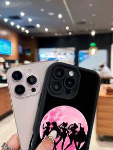 Estuche para teléfono  Silhouettes Compatible con estuches para teléfonos   17  16 Pro Max  15 Pro Max  13 y  12 Estuche para teléfono de TPU de cobertura total a prueba de golpes Una gran opción para familiares, amigos, amantes, novios/novias y regalos de San Valentín - Negro - Ver 4