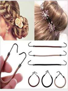 5条高弹力发圈，符合国家标准，适合拉丁舞造型，皮革发圈，美发工具，发髻钩，马尾橡皮筋，加厚弹力发夹，发圈，马尾发绳，发饰，适合派对装饰头饰，发圈，发绳 - 彩色 - 查看 5