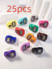 1个/5个/10个装新款计数器，适用于斋月、圣诞节、万圣节、节日、祈祷、居家使用、缓解压力、健身、瑜伽、仓库盘点、戒指计数器、电子计数器、中东阿拉伯语款、便携式指环计数器，佩戴于手指，操作简便。本产品采用纽扣电池供电（已内置纽扣电池）。 - 彩色 - 查看 17