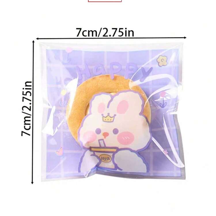 100/300/500pcs Cute Bear Transparent Self-Adhesive Bags, Suitable For Cookies, Toffee, Candies, Baked Snacks, And Other Single-Piece Packaging, Ideal For Packaging Gifts For Thanksgiving, Christmas, Halloween, Valentine's Day, New Year And Other Holidays - Multicolor - View 2
