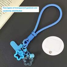 1pc Minimalist Adjustable Short Strap Buckle Lanyard, Phone Lanyard, Water Bottle Holder, Key Chain, Wrist Strap With Pad