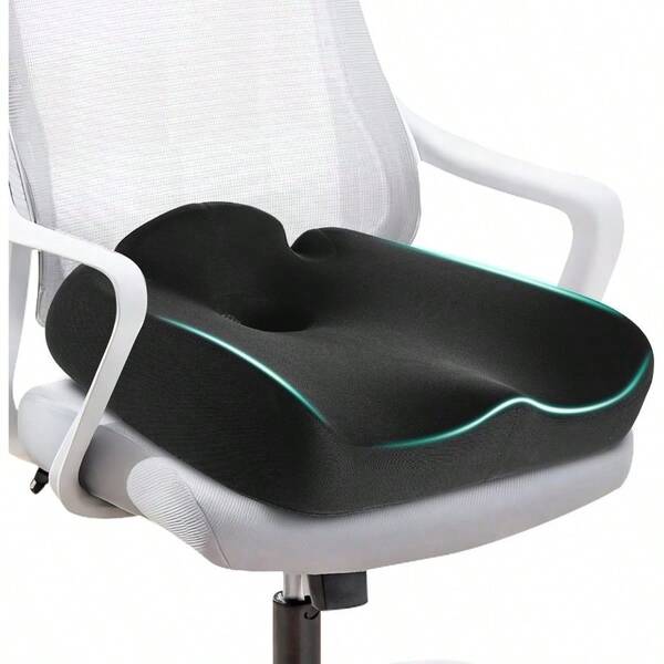 Alivio ergonómico del dolor de coxis - Cojín de silla de oficina para coxis, alivio de la presión de la ciática - Cojines de silla grandes para asiento de coche, silla de ruedas - Funda lavable antideslizante