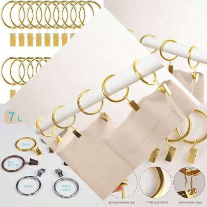 Decorative Vintage Curtain Hooks For Drapes, Rustproof With Clips