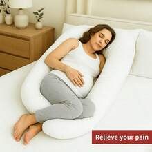 Pregnancy Pillows For Sleeping, U Shaped Maternity Pillow, With Removable Machine Washable Cover - Pink - View 2