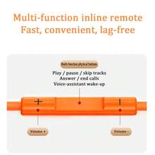 橙色有线入耳式耳机，内置线控，方便控制音乐、通话和音量。完全兼容 14/13/12/11/XR/XS/X/8/7/SE 以及所有 Pro/Pro Max 机型。提供蓝牙和非蓝牙版本；选择最适合您的版本。 - 橘色 - 查看 7