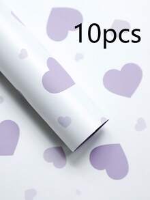 10张加厚心形花束包装纸，情人节特惠，防水塑料材质，浪漫心形图案。适用于鲜花包装、礼品包装和DIY装饰，是情人节、婚礼、周年纪念日和生日的完美之选。 - 彩色 - 查看 15