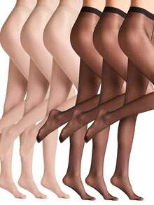 1/3/6 chiếc quần tất nữ cạp cao mỏng, ôm sát, phù hợp cho người nặng 80-120lbs - Nhiều màu - Xem 20