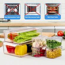 14 Pack Fridge Organizers, Refrigerator Organizer Bins With Lids,   Stackable Fruit Storage Containers For Fridge, Vegetables, Food And Drinks - Default - View 3
