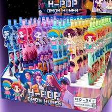 Mattel 1支（颜色随机）K-Pop女恶魔猎人中性笔，亚克力按压式笔，学生文具签名笔，热门女恶魔文具礼品