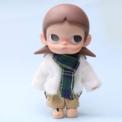 Style Winter Outfit Set For 1/8 Dolls Faux Fur Coat With Scarf Doll Clothing & Accessory Collection Perfect For Doll Customization & Decoration Ideal Valentine's Day Gifts, Lover Presents & Partner Surprises Exquisite Craftsmanship With Warm Winter Design Suitable For BJD Doll Enthusiasts