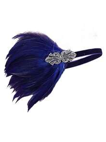 1Pc Women Flapper Feather Headband For 1920s Theme Party Gatsby Headpiece For 20S Party