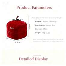 Bestselling Strawberry Ring Box, Cute Jewelry Box, Flocked Storage Box, Gift Box - Multicolor - View 3