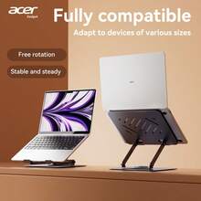 Acer 【宏碁官方正品】AMS021 笔记本/平板二合一桌面支架，符合人体工学设计，硅胶防滑可折叠便携，高度可调，碳钢结构高效散热底座，适用于最大 18 英寸的笔记本电脑和平板电脑 - 灰色 - 查看 2