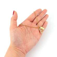 1pc Fashion Simple Rectangular Block Initial Infinity Symbol Pendants Golden Stainless Steel Chain Necklaces For Women - Yellow Gold - View 3