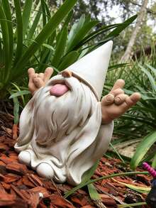 Funny Gnome Garden Statue - Humorous Resin Yard Decor For Outdoor Patio/Lawn, Whimsical Garden Ornament, Indoor Living Room Shelf Cute Decor