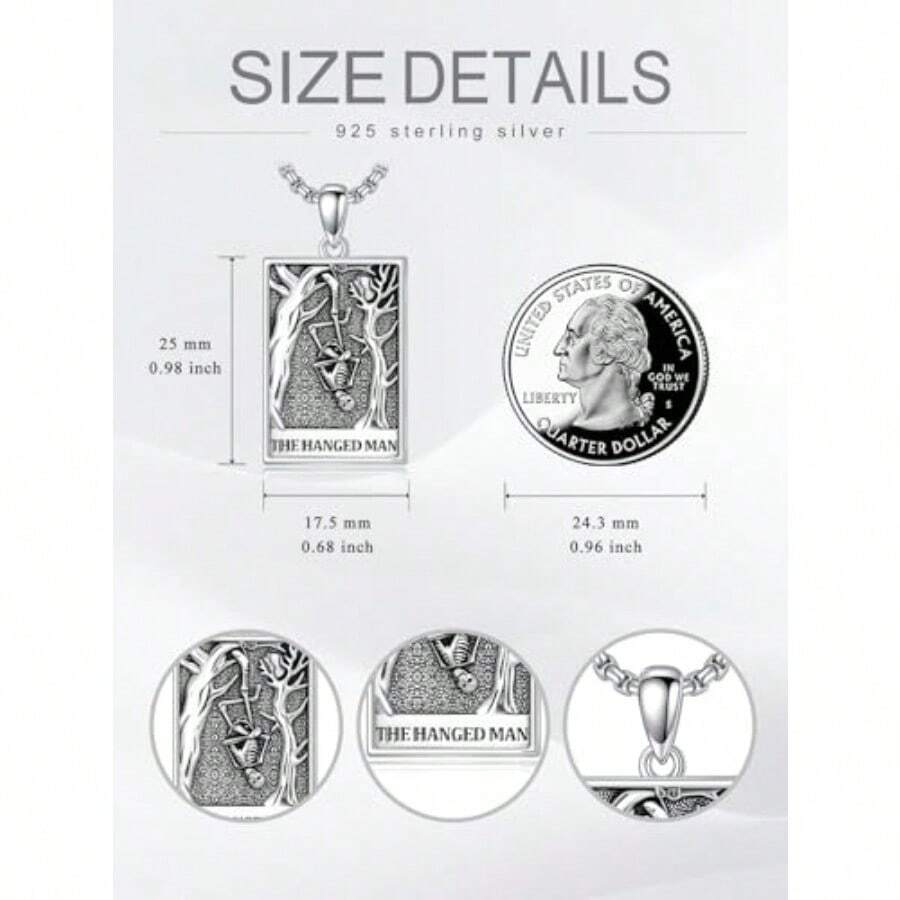 Collar cruz gótica plata tarjeta tarot diseño regalo mujeres hombres unisex joyería misteriosa - como en la foto - Ver 1