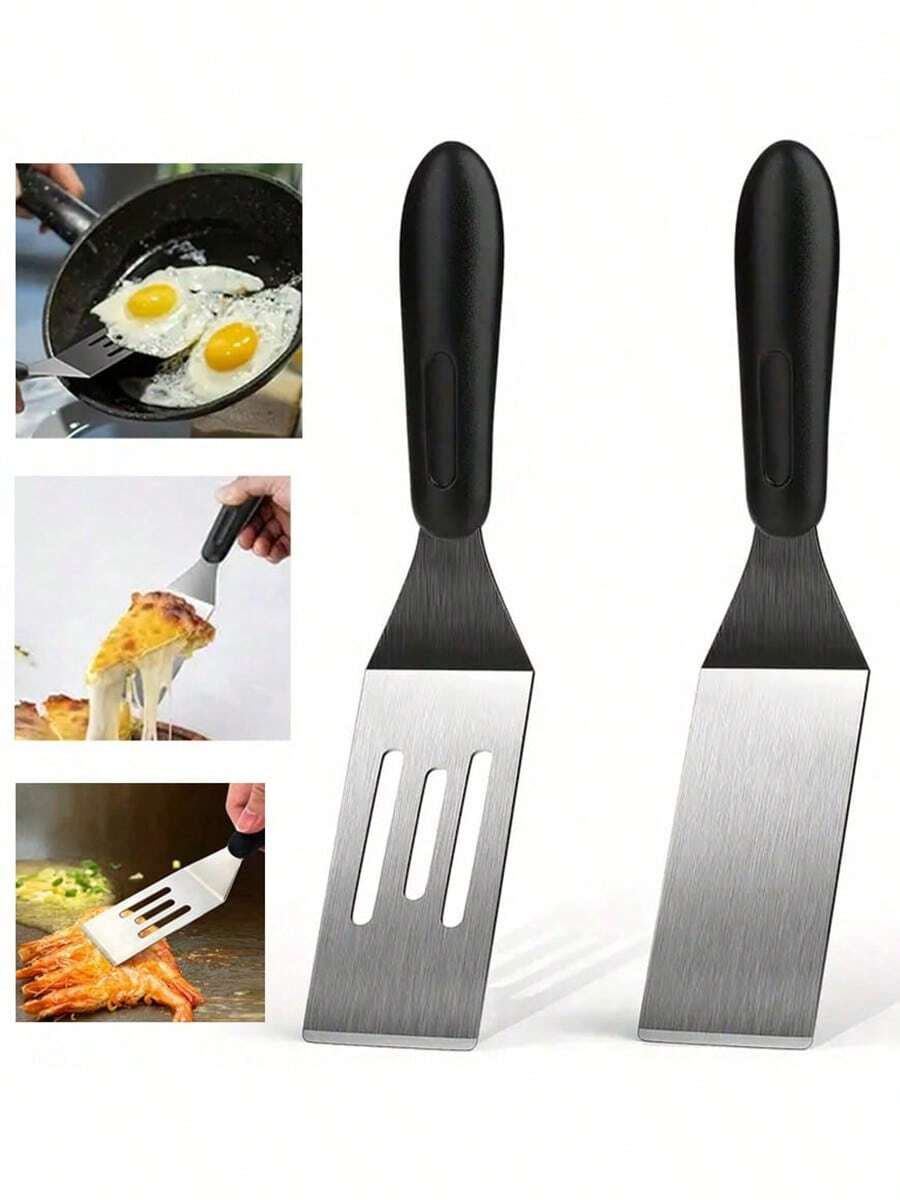 Meoky Stainless Steel Mini Spatula, Mini Spatula For Kitchen, Cooking Metal Spatula With Heat-Resistant Handle, Suitable For Pizza, Pancakes, Lasagna, Brownies, Cakes And Cookies