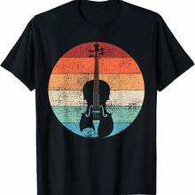 Violin Violinist Musical Instrut Retro T-Shirt - Verde - Ver 1