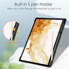 Galaxy Tab S8+ ケース Galaxy Tab S8 12.4inch ケース ペン収納 COKOVIGalaxy Tab S8+/S8 plus ケース 内側は完全透明 軽量 薄型 鉛筆収納 自動スリープ機能 スタンド機能付き 70% off スタイル 内蔵マグネット 横開き 全面保護 (Tab S8 Plus、ブラック) - 黒 - チェックする 5