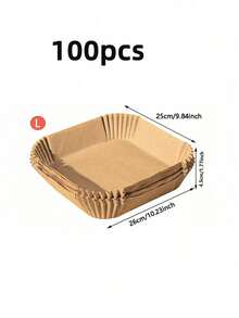 Square Paper Liners For Air Fryer - Non-Stick, Suitable For Baking, Grilling, Microwave Cooking, Easy Cleaning, Healthier Cooking, Paper Material, Fit For Home/Hotel - Multicolor - View 11