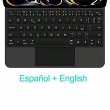 适用于 iPad Pro 第一代、第二代、第三代、第四代（2018-2022 年）11 英寸平板电脑的妙控键盘保护套，带磁吸支架，型号包括：A1980、A2013、A1934、A1979、A2228、A2068、A2230、A2231、A2377、A2459、A2301、A2460、A2435、A2759、A2761、A2762，配备蓝牙、触控板和背光。 - 黑色 - 查看 13