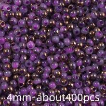30g 4mm Glass Seed Beads For DIY Jewelry Making, Vibrant Assorted Colors Loose Spacer Beads For Bracelets, Necklaces, Earrings Crafting About 400pcs - Half Gold Plating - View 13
