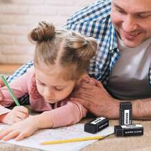 Black Erasers, 12 Pack Block Pencil Erasers U2013 Smudge - Latex - Art Erasers Adults Artists, Clean Erase School, Homework, Office Drawing - 黑色 - 查看 7