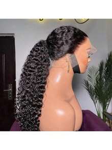 5x5 4*4 13*6 13x4 深卷直发巴西原生发高清蕾丝假发 无胶闭合假发 混合人发和纤维 预先拔毛 无胶 3秒佩戴 无胶蕾丝前假发 预漂白发结 200密度 - 自然色&黑色系 - 查看 47