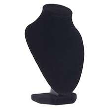 CYPNZJchao Elegante Soporte de Madera para Exhibición de Collares con Tela de Pelusa Negra Busto de maniquí de Cadena de Joyería para Organizar y Exhibir para Hogar Tienda FeriaFashion - 219747190 - Ver 9