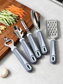 1pc Stainless Steel Multifunctional Kitchen Tool: Bottle Opener, Bowl Gripper, Peeler, Fish Scale Scraper, Ginger Slicer - Useful Cooking Prep Assistant, Great Housewarming Gift - Multicolor - View 12