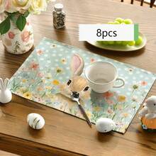 1/2/4/6/8/300 Pcs Luxury Placemat Set, Featuring Modern Minimalist Easter Bunny Pattern Design. Size: 12*18 Inches/30*45 Cm, Multiple Patterns Available, Suitable For Easter Dining And Home Decor. - Multicolor - View 17