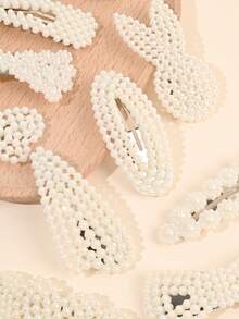 10pcs Pearl Hair Clips For Girls For Daily Life - Multicolor - View 4