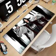 Large Mouse Pad Black White Anime BLEACH Mause Mats Gaming Accessories Office Gamer Keyboard Desk Mat Unohana Retsu Mousepad - 橡膠 - 查看 1