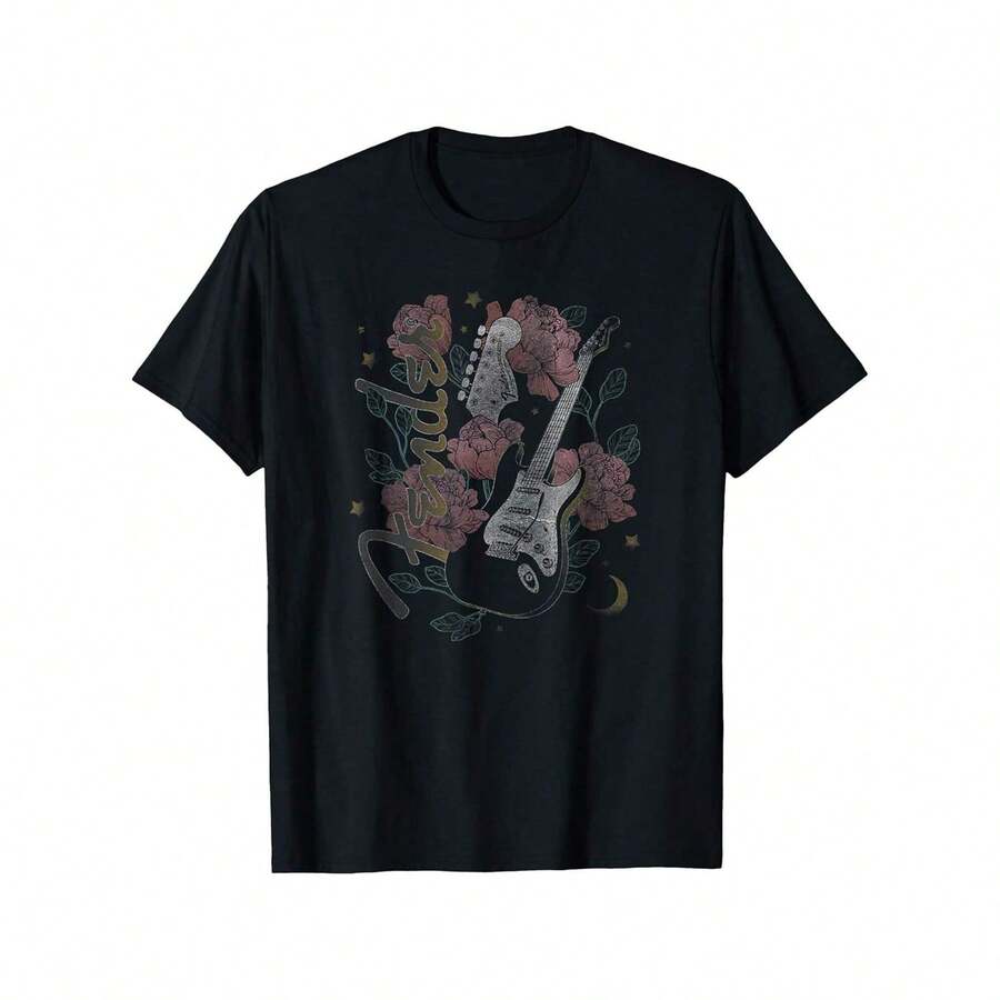 Fenders Desert Rose Celestial Guitar And Logo T-Shirt - màu đen - Xem 1