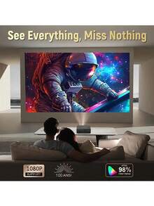 Portable Mini Mobile Phone Projector 100-Inch Large Screen 1080P HD Movie Projector Built-In Speaker | Compatible With IPhone Android Smartphones Tablets Laptops TV Sticks USB Drives | Trapezoidal Alignment Quick Focus Remote/Button Control LCD Display Compact Home Theater Outdoor Projector - Black - View 7