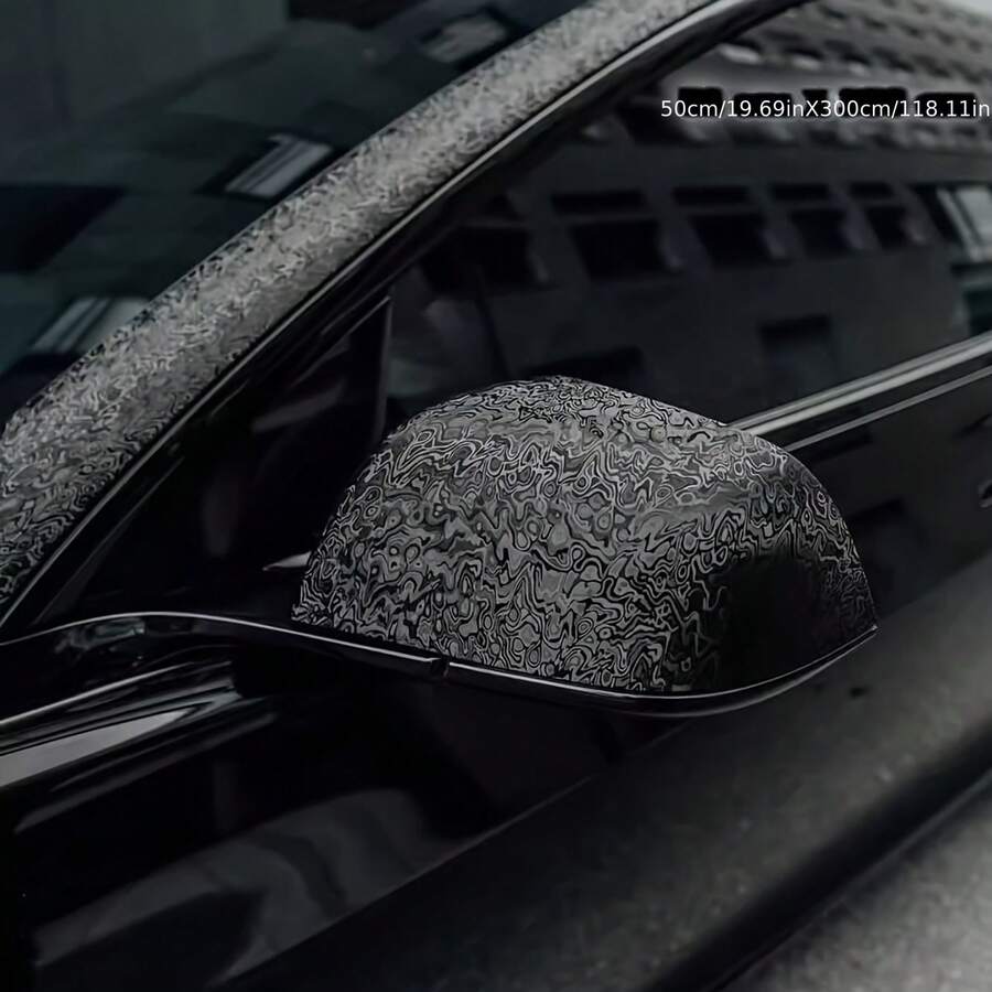 1件個性化幽靈黑車貼膜，高端黑色車貼，個性化宇宙幽靈黑汽車與摩托車貼紙，防水、防刮、透氣，後視鏡通用車貼膜，適用汽車改裝