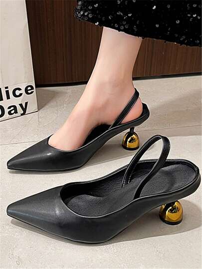 Giày sandal cao gót mũi nhọn, đế mềm, kiểu dáng thanh lịch dành cho nữ, có các màu đen, be, đỏ và nhiều màu khác.