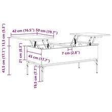 vidaXL Table basse chêne fumé 100x50x45 cm made of engineering and metal - Castano - Visualizzare 11