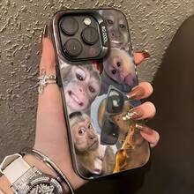 Fierce Animals 1pc Monkey Pattern Design TPU Soft Edge Phone Protective Case Compatible With IPhone 13/15/14/13/12/11/16/17 - Multicolor - View 2