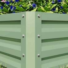 Outsunny 2' X 2' X 1' 2-Pieces Raised Garden Bed With Galvanised Steel Frame For Vegetables, Flowers, Herbs, Light Green - Green - View 9