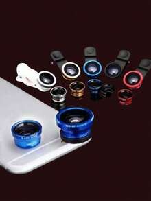 1个趣味手机鱼眼镜头三合一手机镜头放大镜鱼眼广角微距自拍便携镜头摄影 - 彩色 - 查看 7