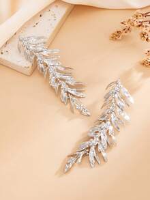 2pcs/Set Bohemian Geometric 3D Leaf & Wheat Earrings, Elegant Luxury Daily Casual, Party, Wedding, Women's Festival Versatile Jewelry Gift - Earring - View 8