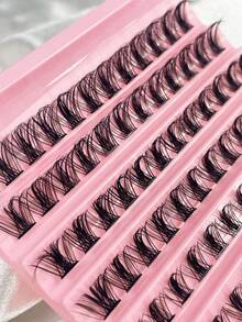 120PCS D Curl Clusters Manga DIY Eyelash Extension Fluffy Soft Individual Cluster Lash Thick Cluster Lash Natural False Eyelashes - D - View 4