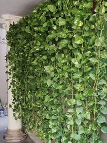 1/6/12/24 件装人造绿色常春藤吊兰，仿真常春藤叶墙面藤蔓，适用于室内/室外家居、房间、花园、婚礼花环装饰 - 綠蘿 - 查看 1