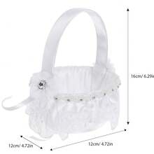 Lace Flower Girl Basket, Rustic Wedding Flower Girl Basket, Suitable For Wedding Party Decoration