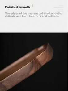 Handmade Walnut Wood Tea Tray/Fruit Plate/Coffee Cup Mat, Suitable For Kitchen, Home, Office, And Outdoor Use - Coffee Brown - View 6