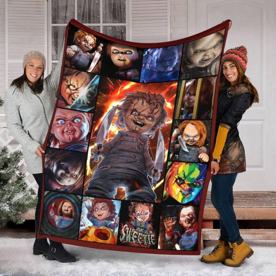 Jack And Sally Blanket N-Nightmare Before Christmas Blanket Portable Super Soft Throw Blanket For Bed Couch - 3 - Xem 1