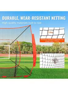 7x7 Ft Baseball Softball Practice Net, Portable Baseball Training Net For Hitting Batting Catching Pitching, Backstop Baseball Equipment Training Aids With Strike Zone - Red - View 3