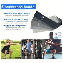 Black & Grey Gradient Resistance Band With Elastic Strap, Made Of TPE Material. Suitable For Beginner Yoga, Stretching Exercises, Pilates - Multicolor - View 4